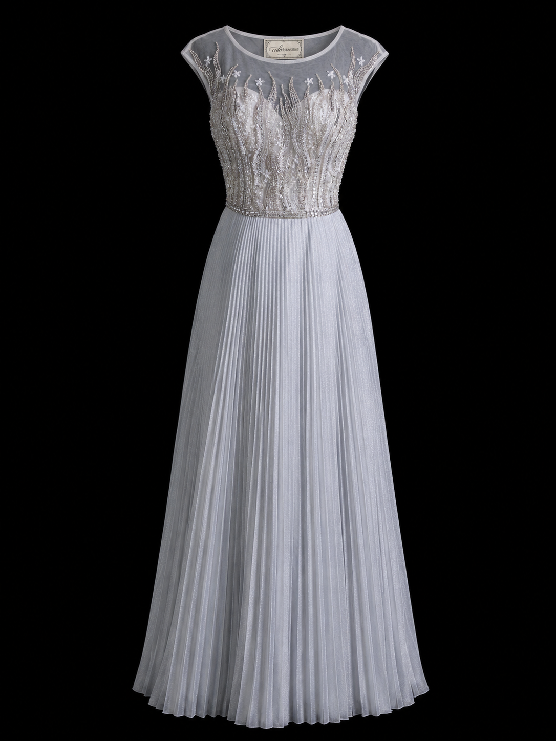 Silver Mist Pleated Ballroom Dress