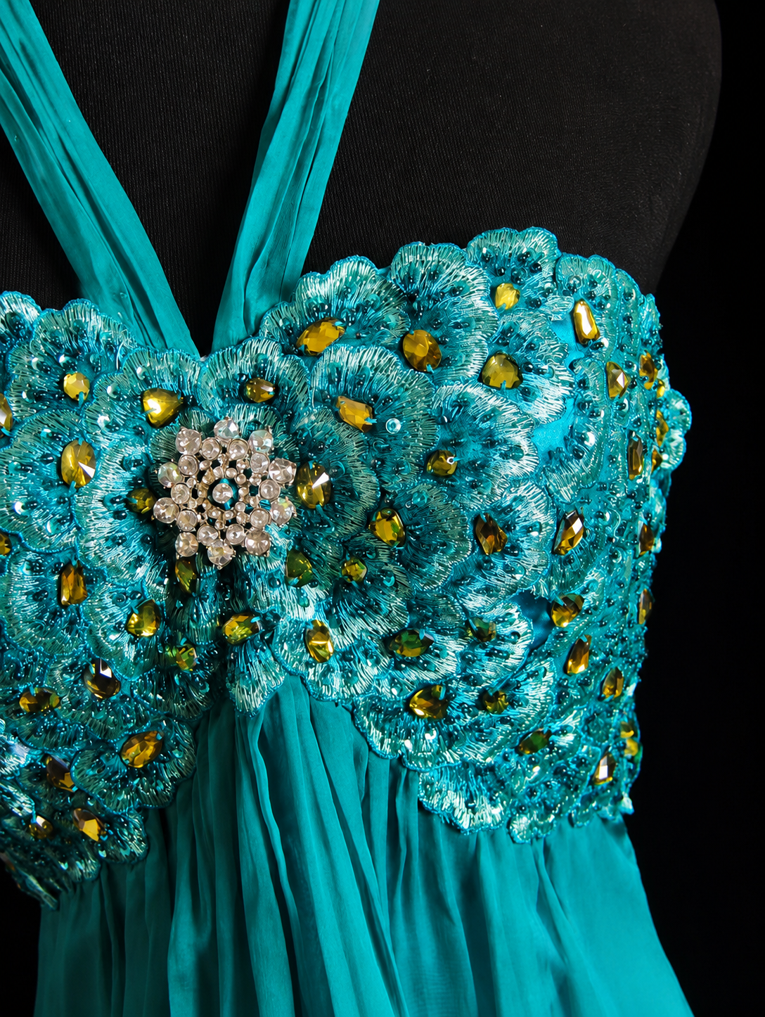 Emerald Breeze Halter Maxi Dress