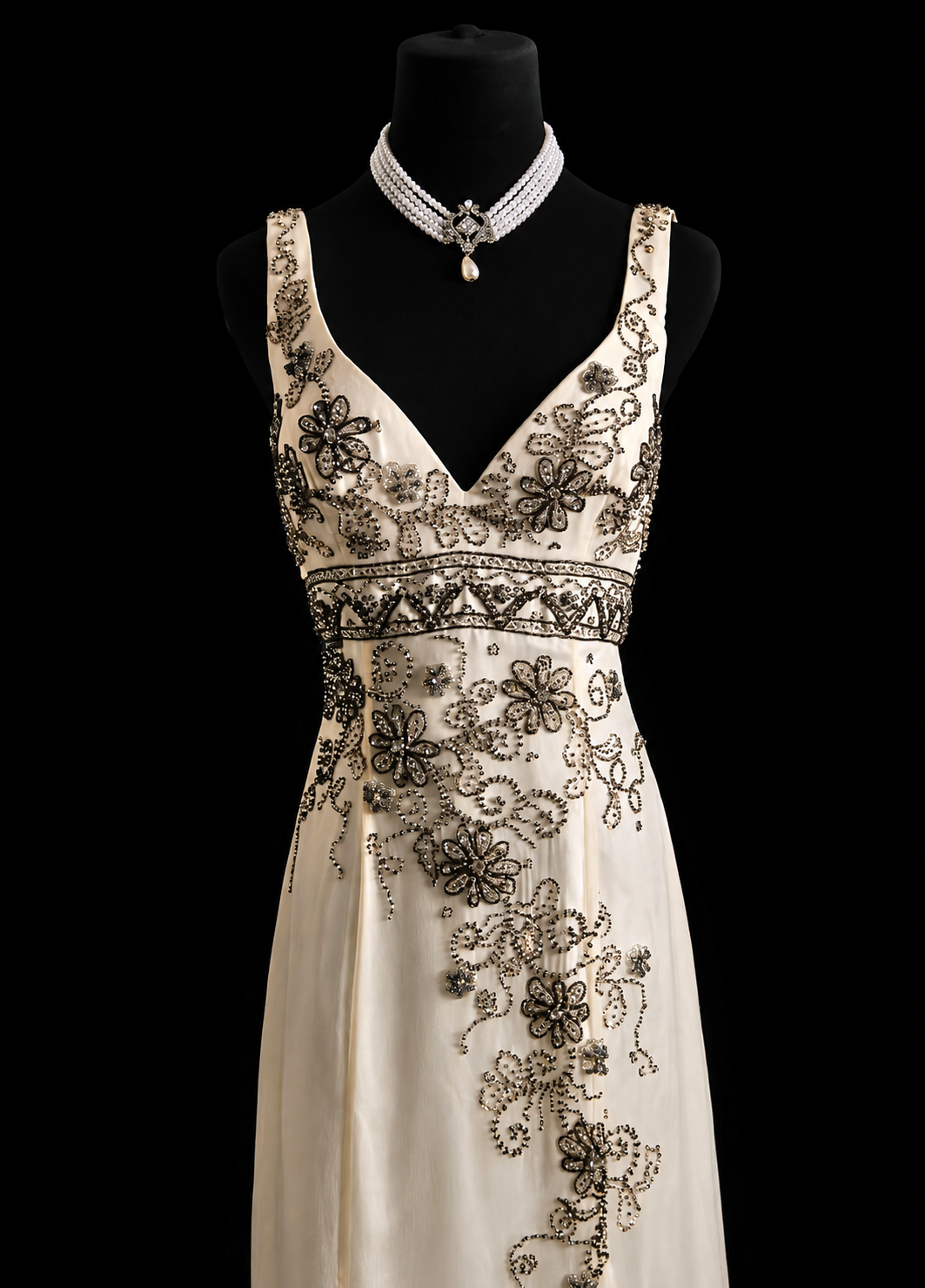 Silken Charm Elegant Evening Gown