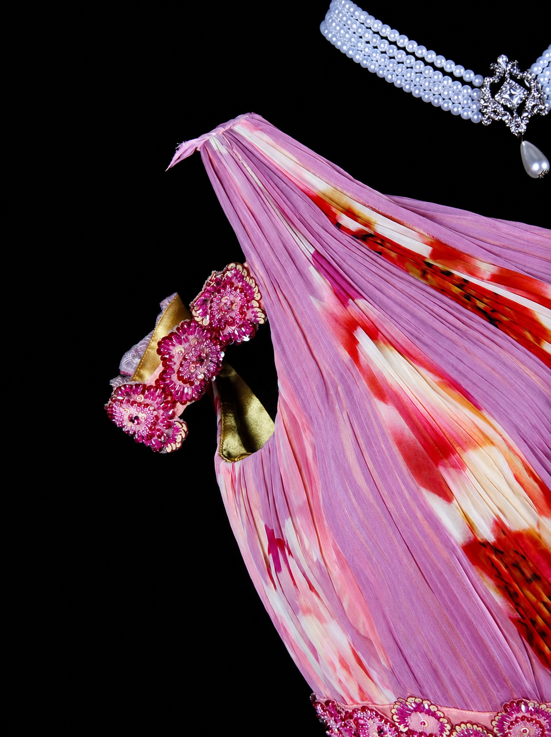 Floral Symphony One-Shoulder Gown