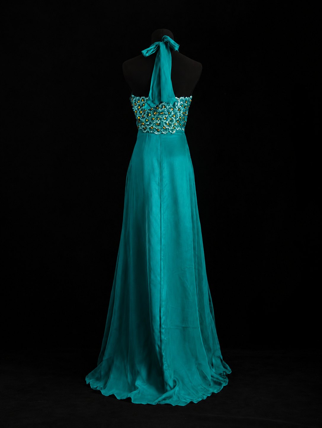 Emerald Breeze Halter Maxi Dress