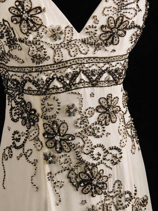 Silken Charm Elegant Evening Gown