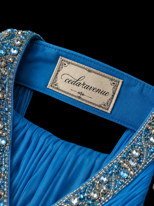 Blue Horizon Flowing Evening Dress