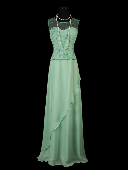 Emerald Lace Whisper Maxi Dress