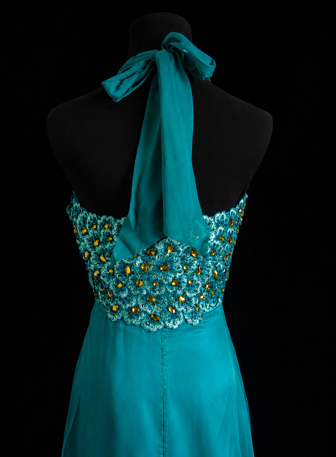 Emerald Breeze Halter Maxi Dress