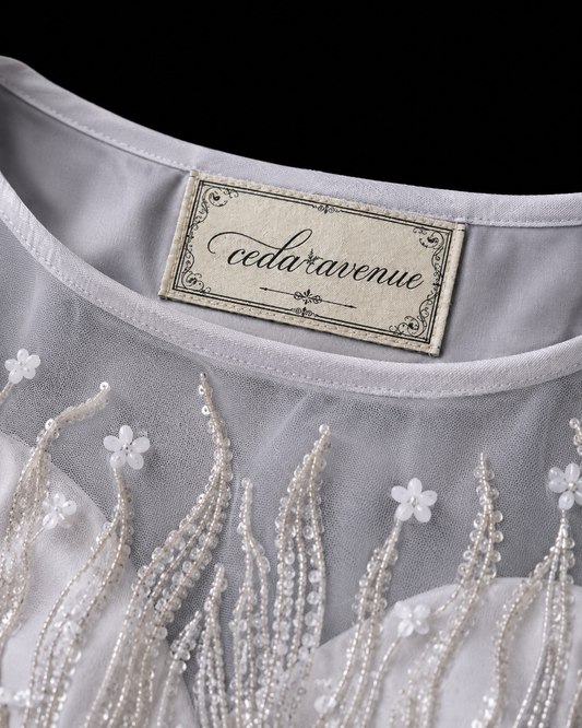 Silver Mist Pleated Ballroom Dress