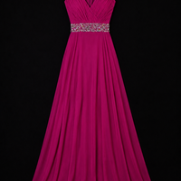 Fuchsia Heritage Draped Evening Dress