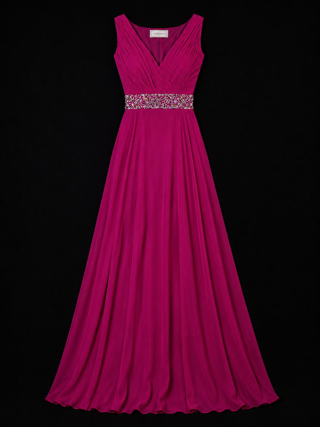 Fuchsia Heritage Draped Evening Dress