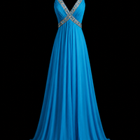 Blue Horizon Flowing Evening Dress