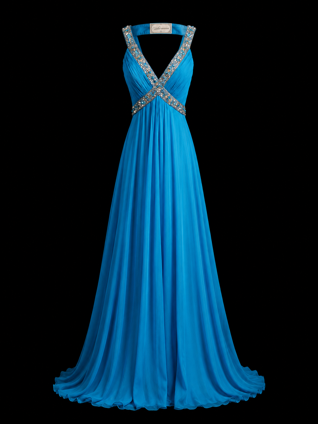 Blue Horizon Flowing Evening Dress