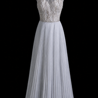 Silver Mist Pleated Ballroom Dress