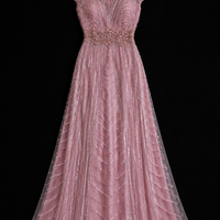 Blush Radiance Beaded Gala Gown