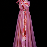 Floral Symphony One-Shoulder Gown