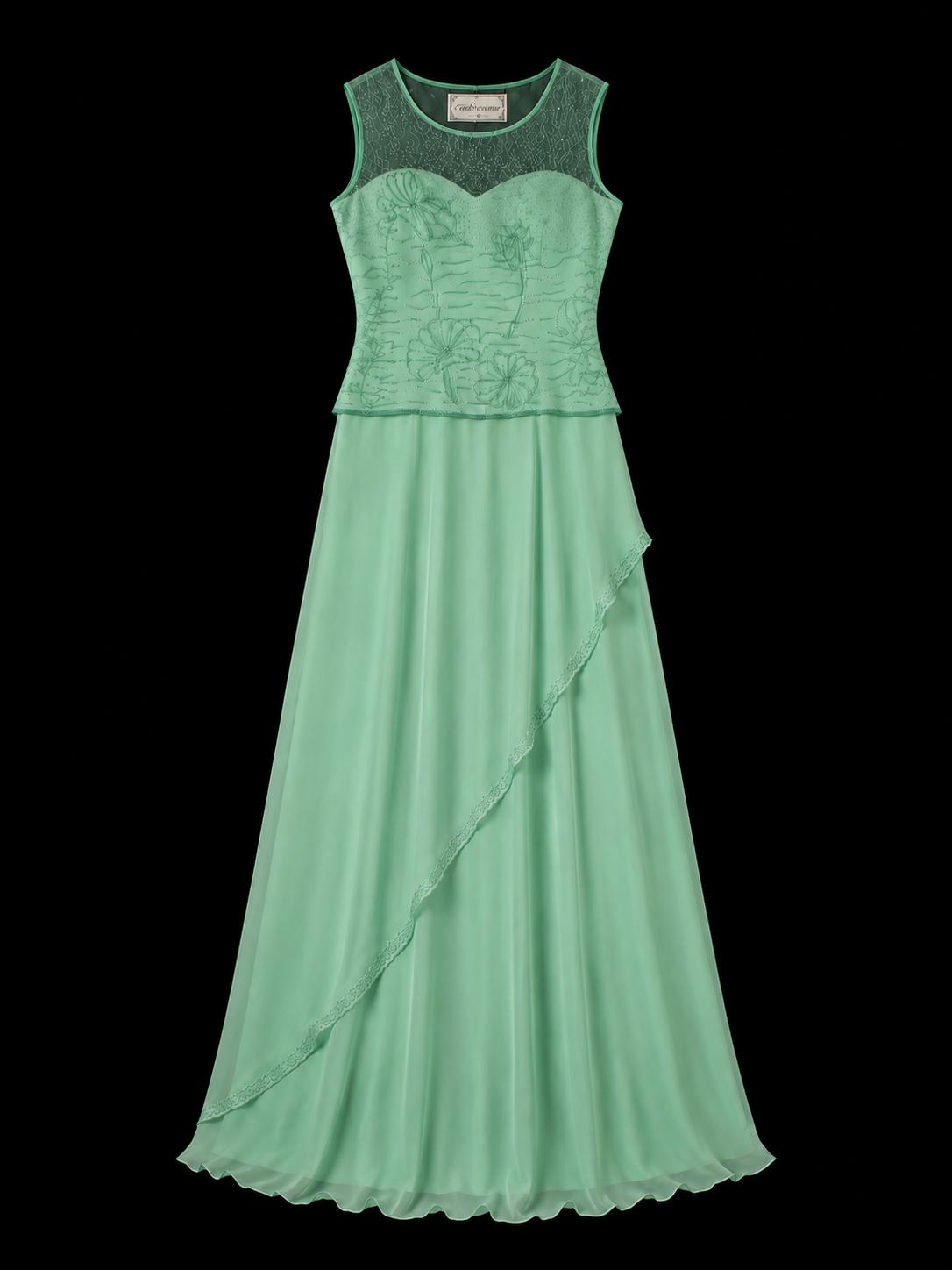 Emerald Lace Whisper Maxi Dress