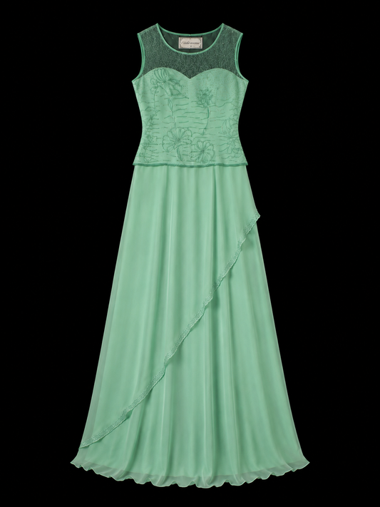 Emerald Lace Whisper Maxi Dress
