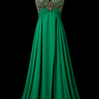 Emerald Prestige Beaded Evening Dress