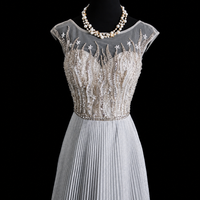 Silver Mist Pleated Ballroom Dress