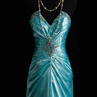 Azure Pearl Mermaid Evening Dress