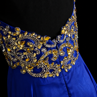 Royal Sapphire Beaded Elegance Gown