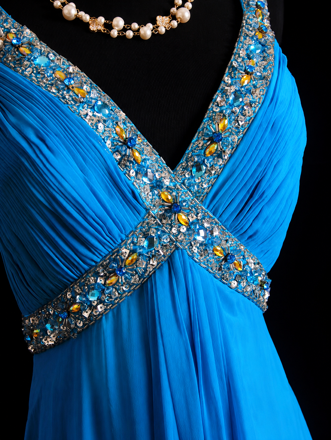 Blue Horizon Flowing Evening Dress