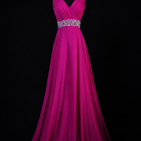 Fuchsia Heritage Draped Evening Dress