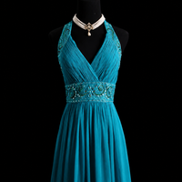 Peacock Breeze Chiffon Maxi Dress