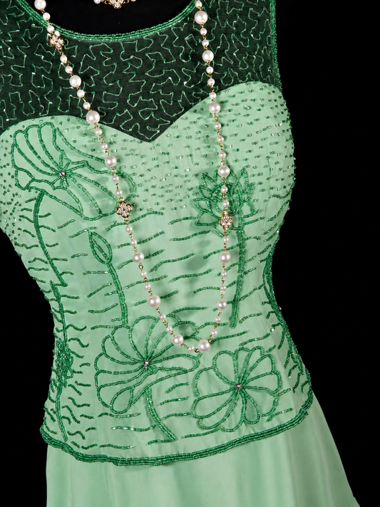 Emerald Lace Whisper Maxi Dress