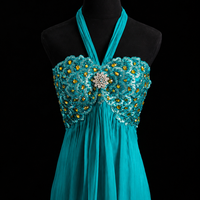 Emerald Breeze Halter Maxi Dress