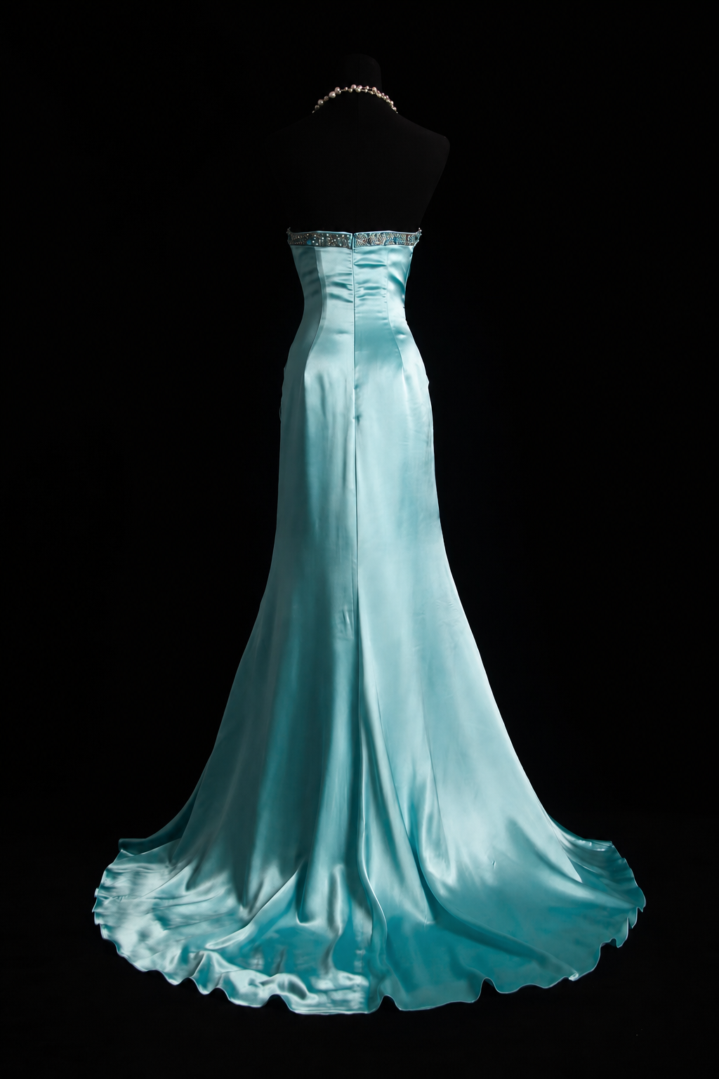 Azure Pearl Mermaid Evening Dress