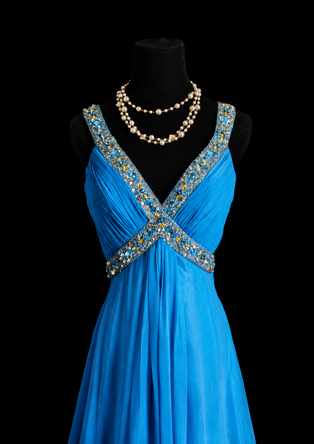 Blue Horizon Flowing Evening Dress