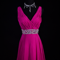 Fuchsia Heritage Draped Evening Dress