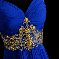 Royal Sapphire Beaded Elegance Gown