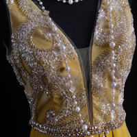Golden Saffron Split Hem Gown