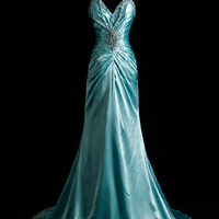Azure Pearl Mermaid Evening Dress
