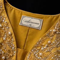 Golden Saffron Split Hem Gown