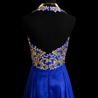 Royal Sapphire Beaded Elegance Gown