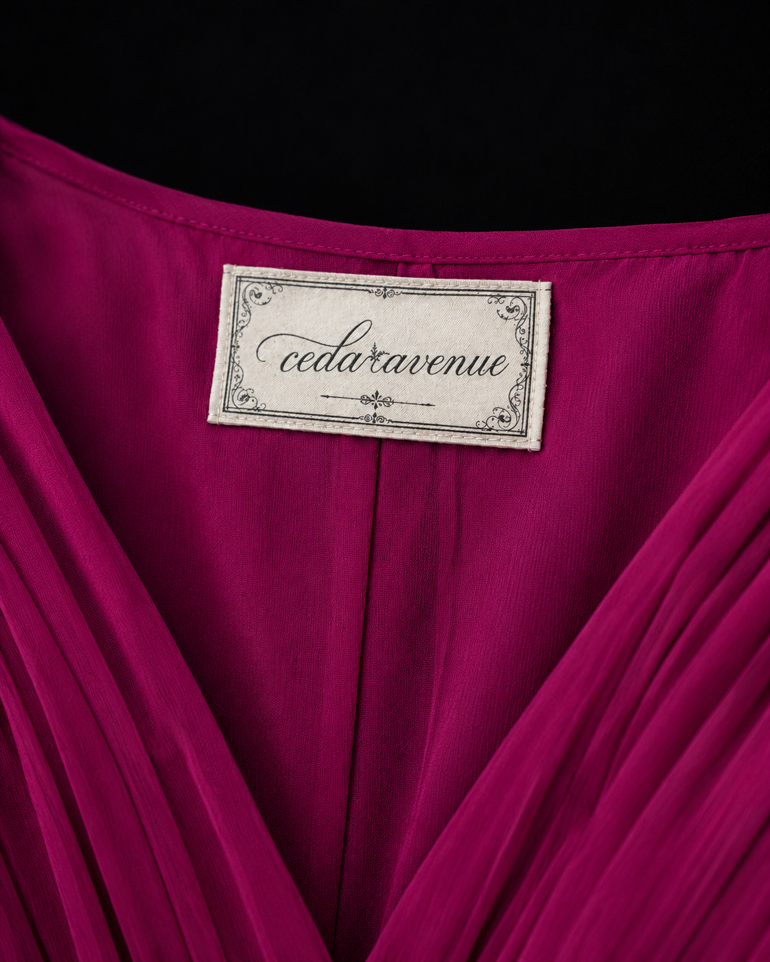 Fuchsia Heritage Draped Evening Dress