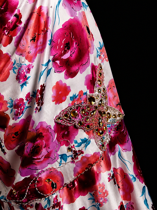 Imperial Bloom Satin Mermaid Gown