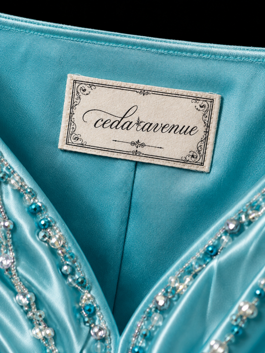 Azure Pearl Mermaid Evening Dress