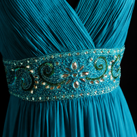 Peacock Breeze Chiffon Maxi Dress