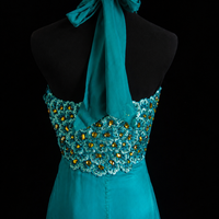 Emerald Breeze Halter Maxi Dress