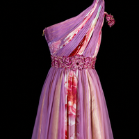 Floral Symphony One-Shoulder Gown