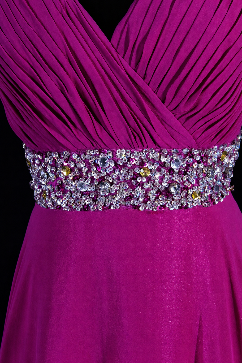 Fuchsia Heritage Draped Evening Dress