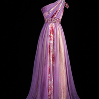 Floral Symphony One-Shoulder Gown